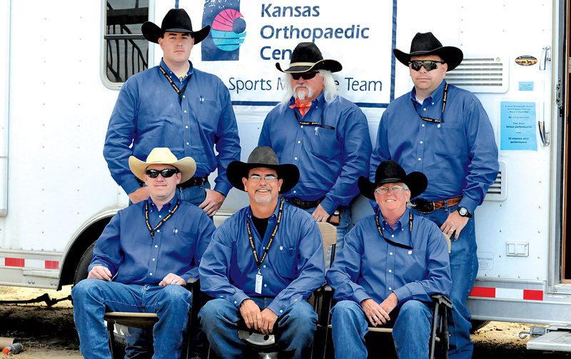 Dr. Chris Miller (front, center) and his medical crew at the 2013 NHSFR - Rodeo News 