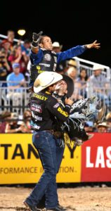 Kaique Pacheco wins Helldorado Days Last Cowboy Standing Built Ford Tough series PBR. Photo by Andy Watson / Bull Stock Media. Photo credit must be given on all use.